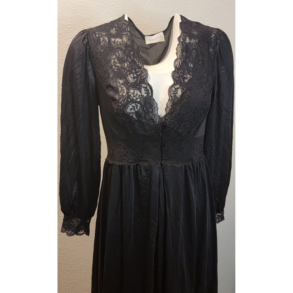 Retro Black Shadowline Nightgown & Robe
